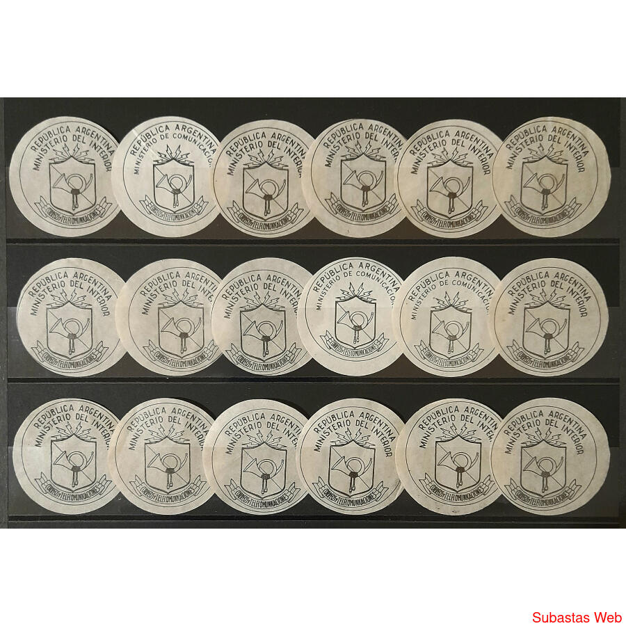 ARGENTINA. LOTE DE 18 CIERRES DE TELEGRAMA DE DÉCADA DEL '50