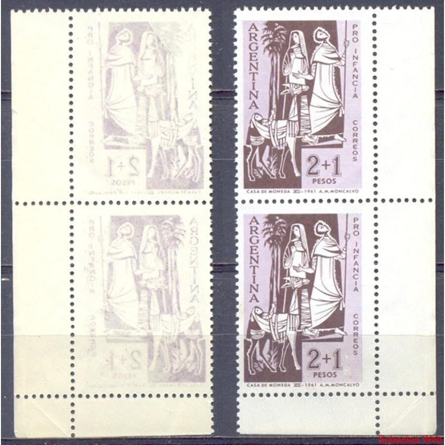 ARGENTINA GJ1228 PRO INFANCIA PAREJA MINT VARIEDAD RETINTADO