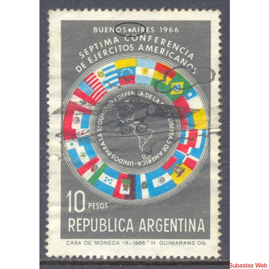 ARGENTINA GJ1397 SELLO C/ NOTORIA VARIEDAD AUN SIN CATALOGAR