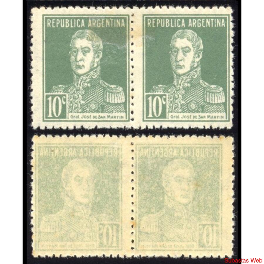 ARGENTINA GJ600 PAREJA MINT RETINTADO TOTAL AL DORSO. LUJO!!