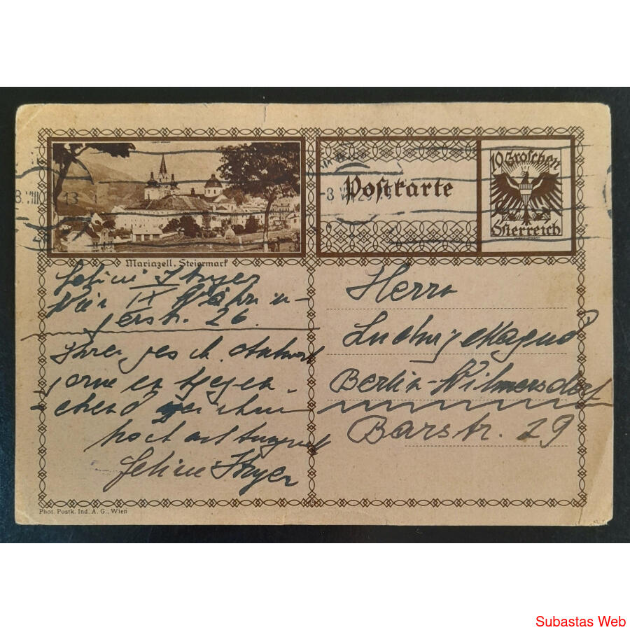 AUSTRIA 1921. HERMOSO ENTERO POSTAL POST-KARTE A BERLÍN