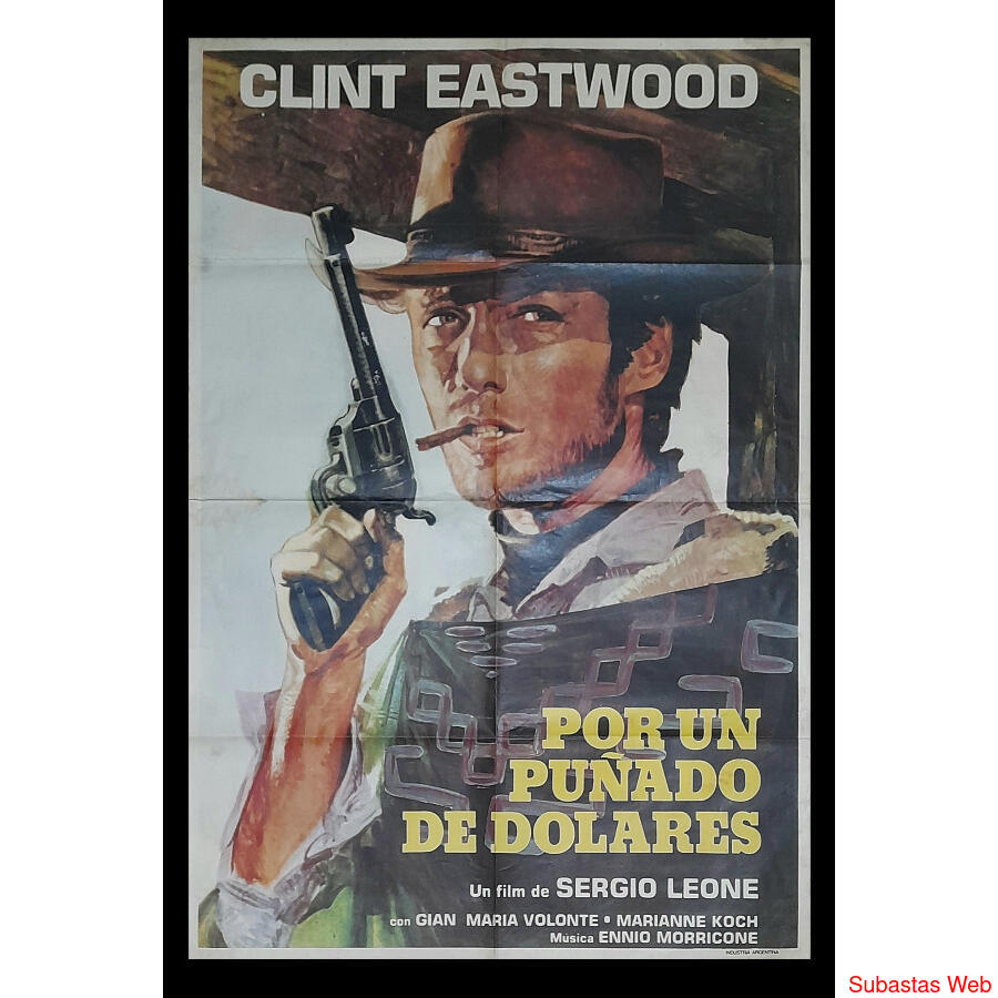 ANTIGUO CARTEL ORIGINAL DE PELÍCULA POR UN PUÑADO DE DÓLARES