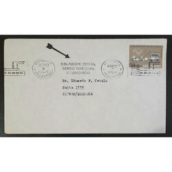 ARGENTINA 1964 ESPLENDIDO SOBRE CON BANDELETA CENSO NACIONAL