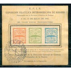 ARGENTINA 1941 VIÑETA BLOQUE ***EXPOSICIÓN E.F.I.R.***  RARA