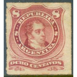 ARGENTINA GJ49 1876 B. RIVADAVIA 8c. PERCE - NUEVO U$35,00
