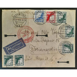 ALEMANIA 1934 ESPLENDIDO SOBRE VOLADO VÍA ZEPPELIN A BRASIL