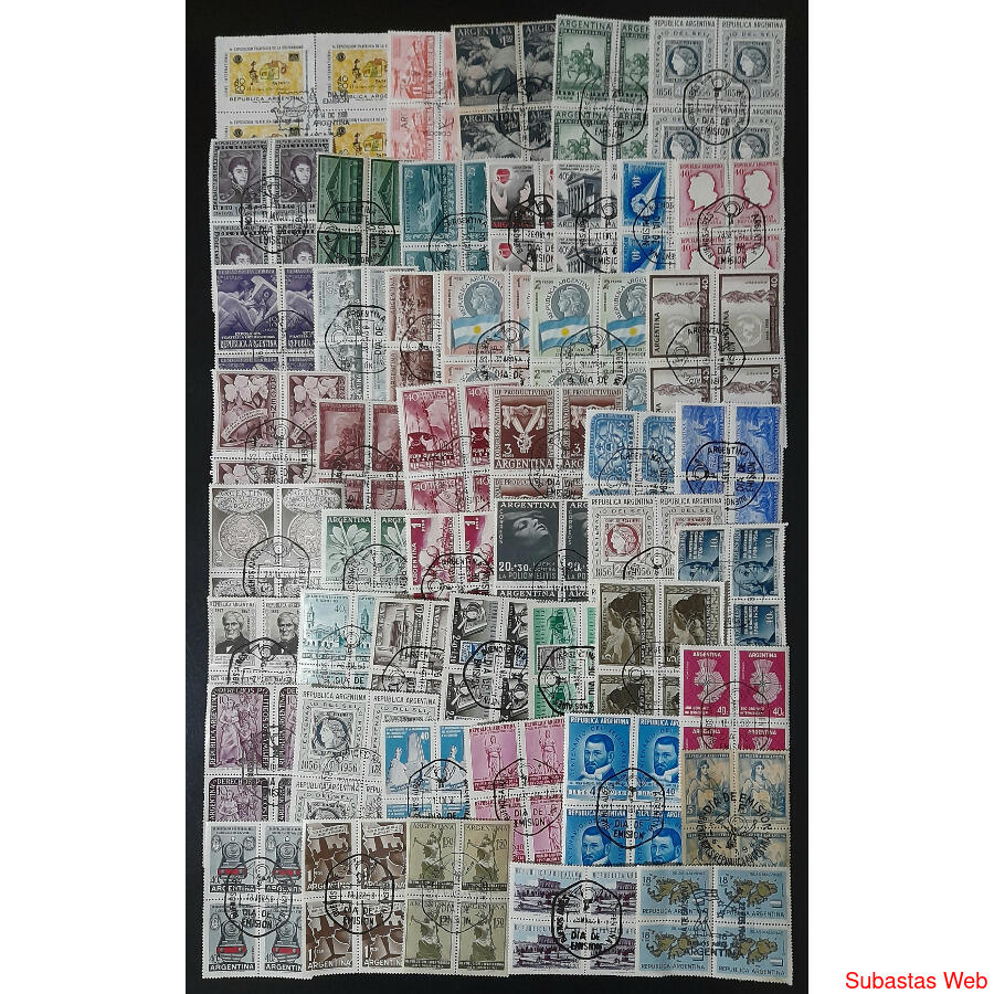 ARGENTINA. MAGNIFICO LOTE DE 48 CUADROS PRIMER DÍA EMISIÓN!!