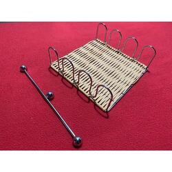 SERVILLETERO METAL Y MIMBRE BAMBU 18X18 Usado opilarsur