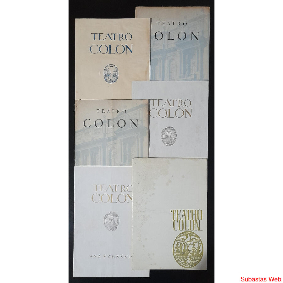 ARGENTINA 1940/59 LOTE DE 6 PROGRAMAS DE TEATRO COLON. LUJO!
