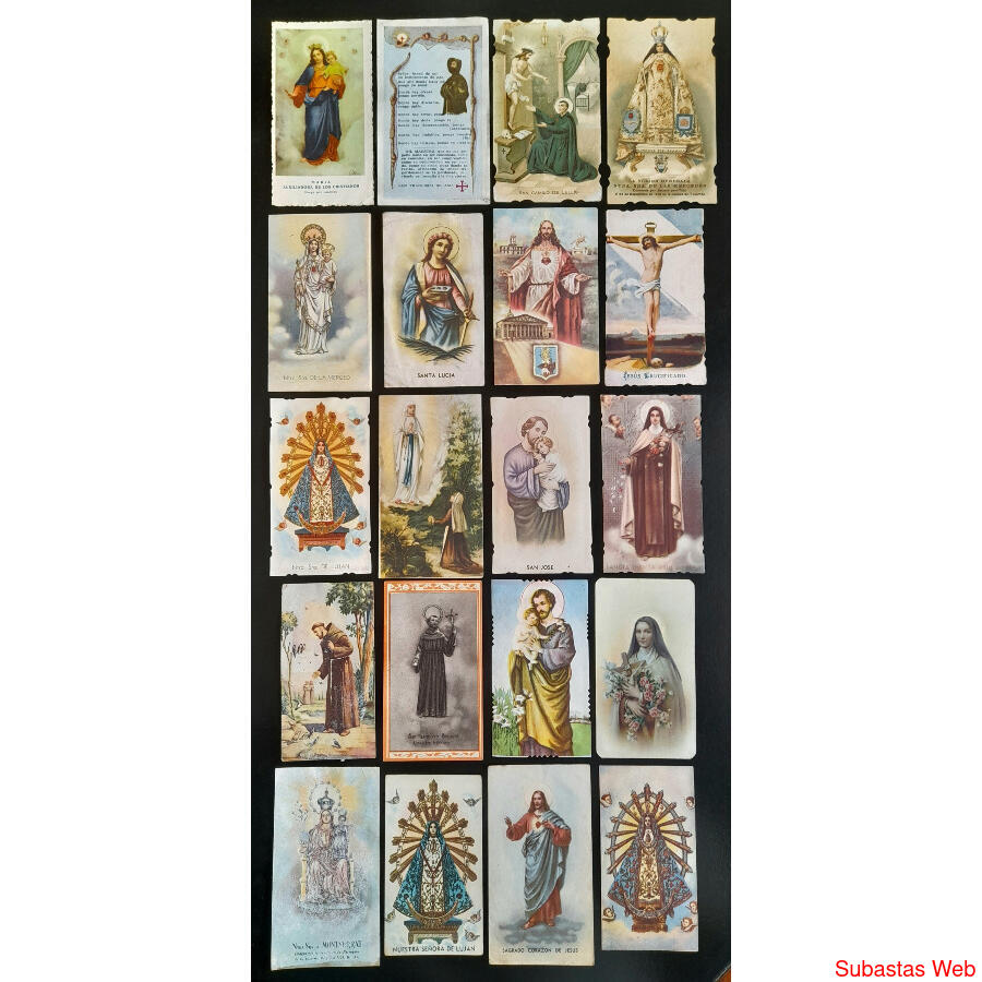 RELIGIÓN.  20 ESPLENDIDAS ESTAMPITAS SANTAS. **RELIQUIAS**
