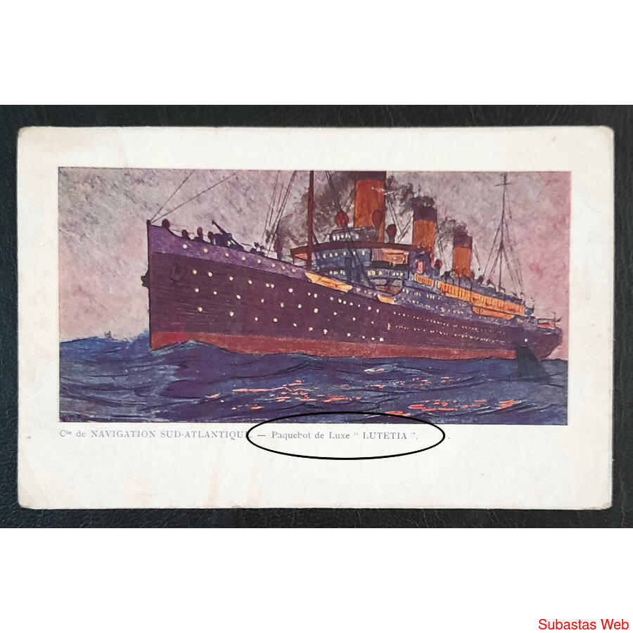 1928 **PAQUEBOTE DE LUJO LUTETIA*. EN ALTA MAR. LUJO TOTAL!!