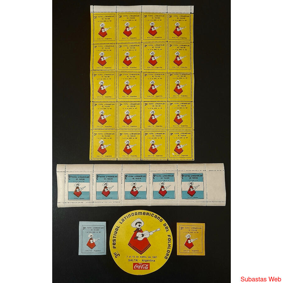 SALTA. FANTÁSTICO LOTE DE VIÑETAS 3er FESTIVAL DEL FOLKLORE!