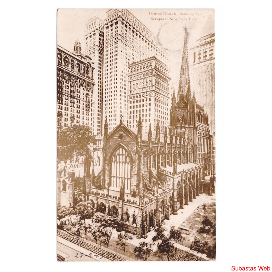 USA. New York City. Trinity Church, showing Sky Scrapers. 19