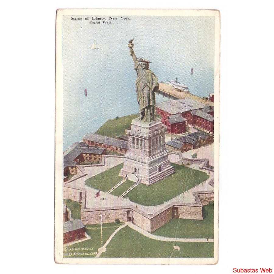 USA. New York. Statue of Liberty. Aerial View.