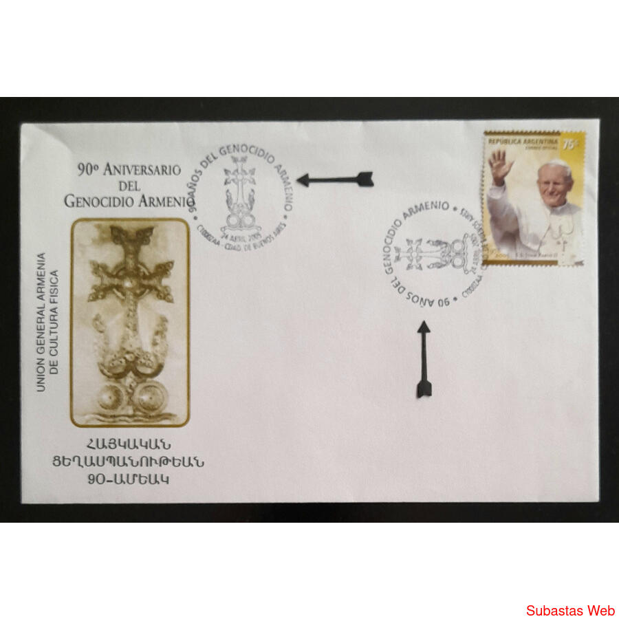 ARGENTINA. 2005 SOBRE *90 ANIVERSARIO DEL GENOCIDIO ARMENIO*