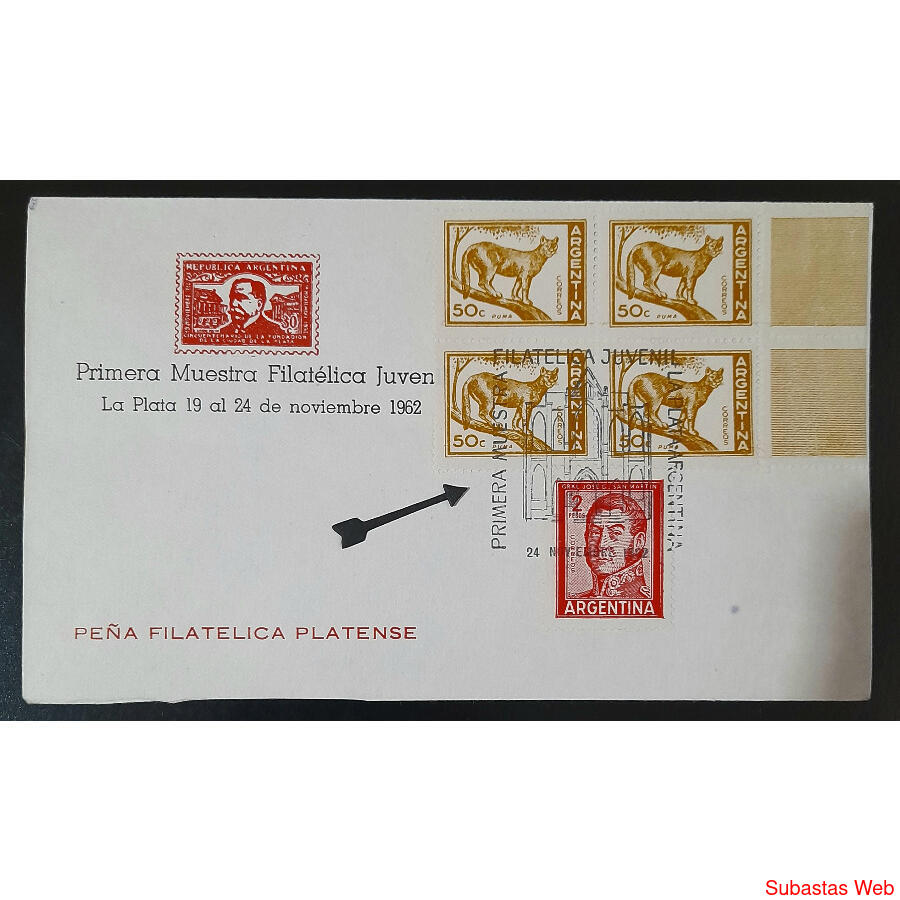ARGENTINA 1962 SOBRE **PRIMERA MUESTRA FILATELICA  JUVENIL**