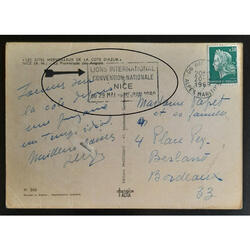 FRANCIA 1969 TARJETA POSTAL CON ESLOGAN DEL *CLUB DE LEONES*