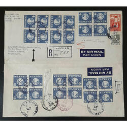 CANADA1959 SOBRE REGISTRADO CON 26 ESTAMPILLAS A SAMOWERSKY