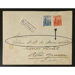 ARGENTINA 1911 SOBRE REGISTRADO A *CELINA DE MARCO DEL PONT*
