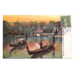 USA. New York. Gondolas in Central Park. 1909.