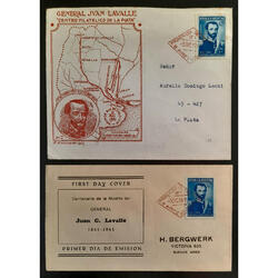 ARGENTINA 1941. 2 RAROS SOBRES ILUSTRADOS PDE. GRAL LAVALLE.