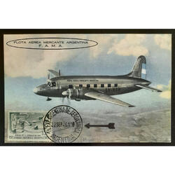 VUELOS **FAMA** EXTRAORDINARIA POSTAL AVIÓN VIKING EN VUELO