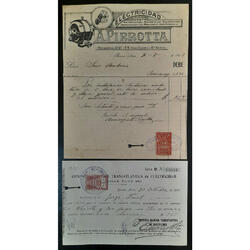 ARGENTINA 1910  ANTIGUAS FACTURAS CON BUENOS SELLOS FISCALES