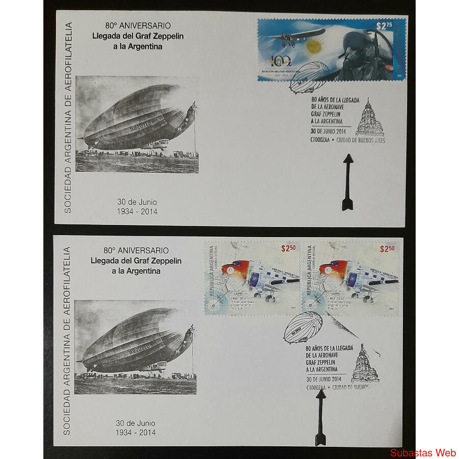 2 TARJETAS CONMEMORATIVAS DEL 1er VUELO DEL *GRAF ZEPPELIN*!