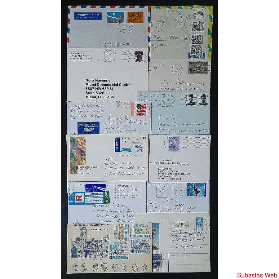 UNIVERSALES. HERMOSO LOTE DE 12 VIEJOS SOBRES CIRCULADOS!!!