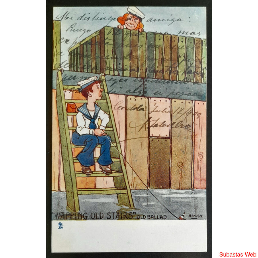 ARGENTINA. 1909 MUY ANTIGUA TARJETA POSTAL CÓMICA. RELIQUIA!