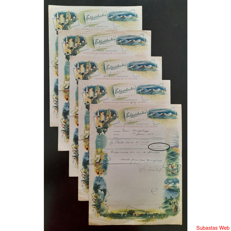 1950 5 ANTIGUOS TELEGRAMAS DE FELICIDAD PARA RECIÉN CASADOS!