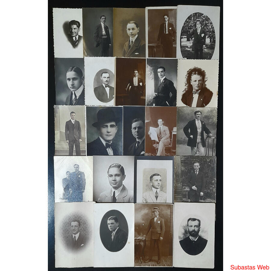 HOMBRES. ESPECTACULAR LOTE DE 23 ANTIGUAS FOTO POSTALES @1