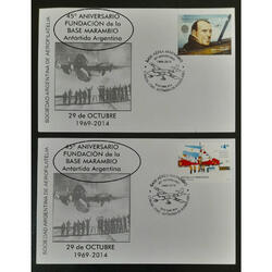 2 TARJETAS REMEMORATIVAS 45 ANIVERSARIO DE LA BASE MARAMBIO!