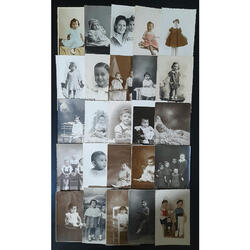 BEBES, NIÑOS. ESPECTACULAR LOTE DE 25 ANTIGUAS FOTO POSTALES