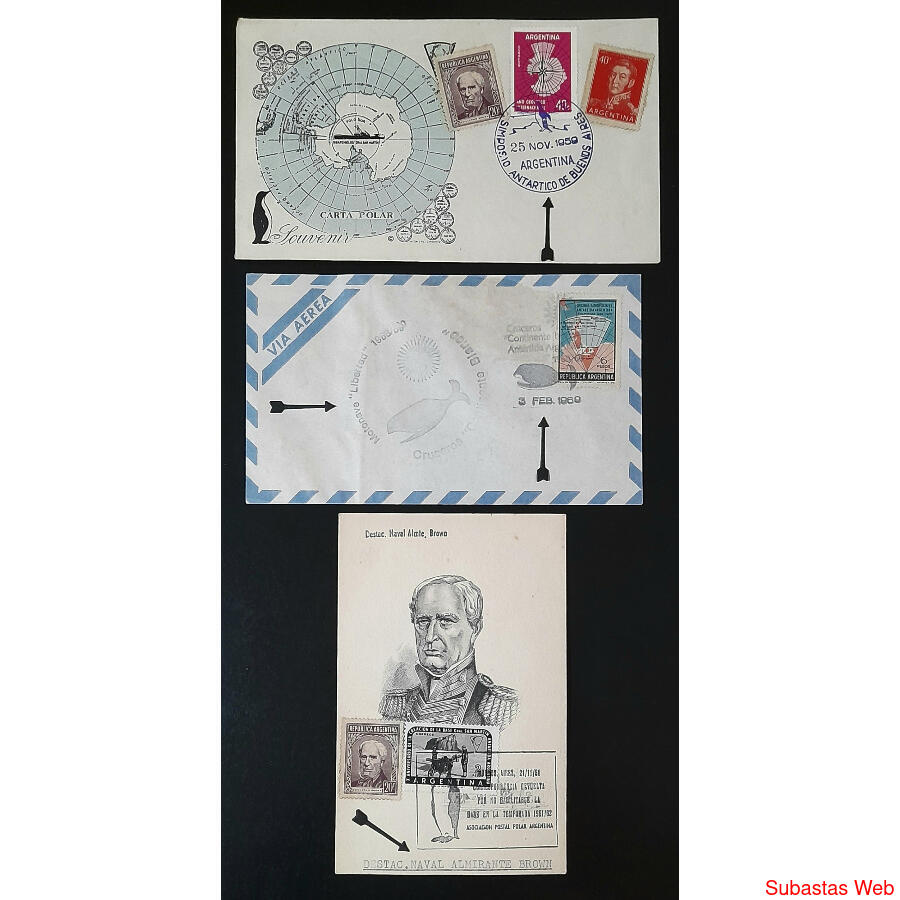 1969 SOBRES y TARJETAS CON MATASELLOS DE EVENTOS ANTÁRTICOS