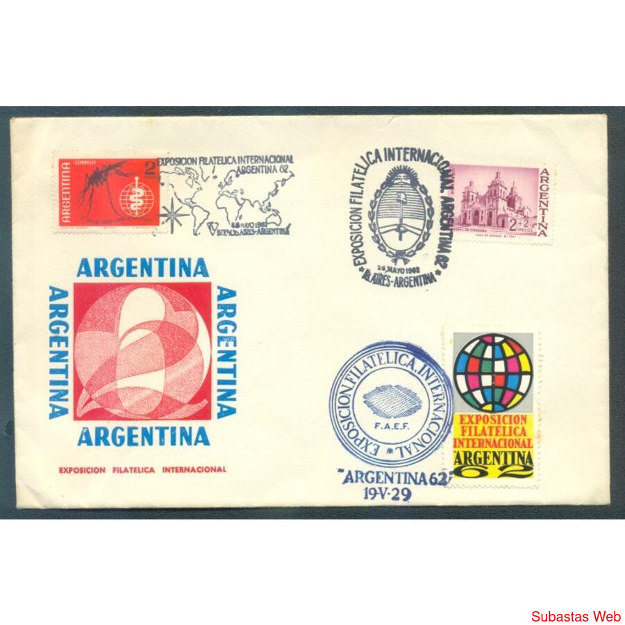 ARGENTINA LUJOSO SOBRE CON VIÑETA DE LA EXPO ARGENTINA 1962!
