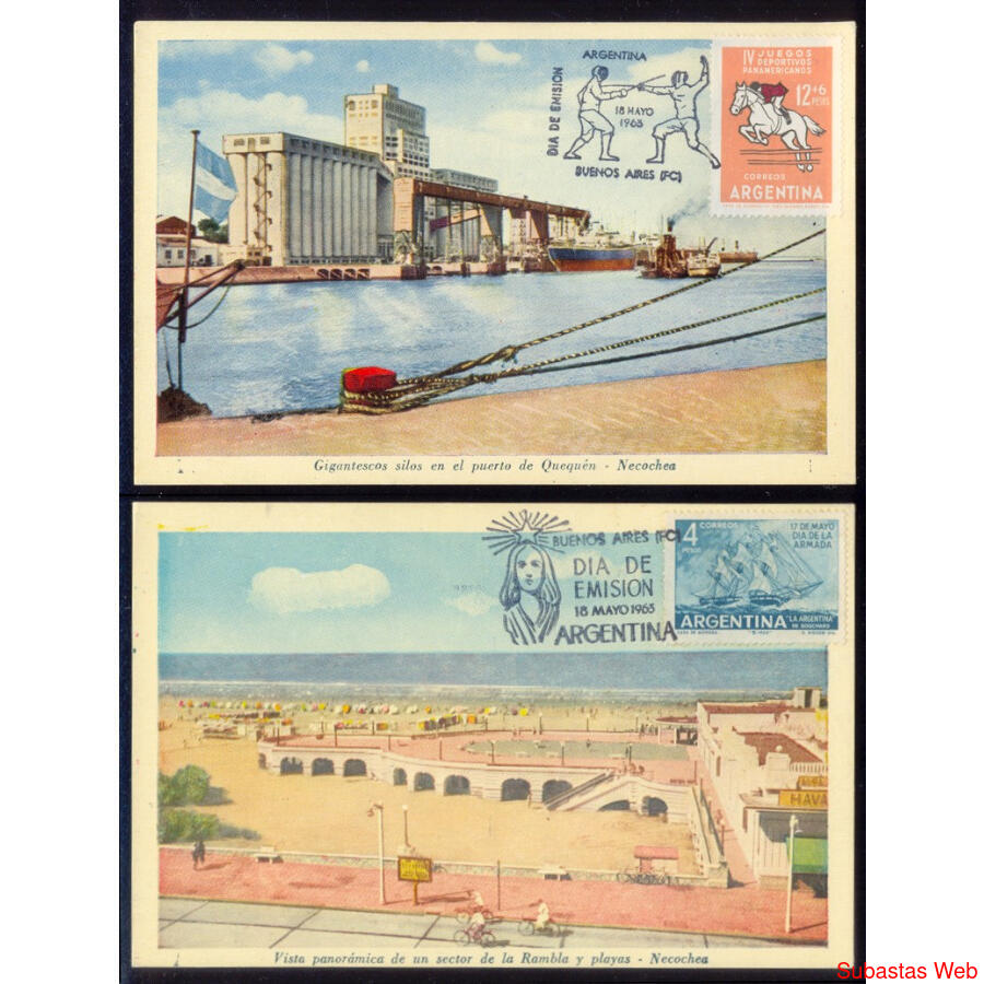 NECOCHEA 4 VIEJAS POSTALES CON HERMOSAS VISTAS DE LA CIUDAD!