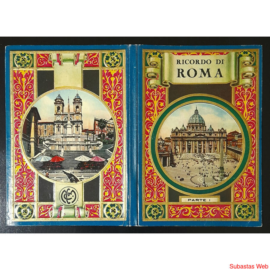 ITALIA ANTIGUO y LUJOSO LIBRILLO DE VISTAS POSTALES DE ROMA