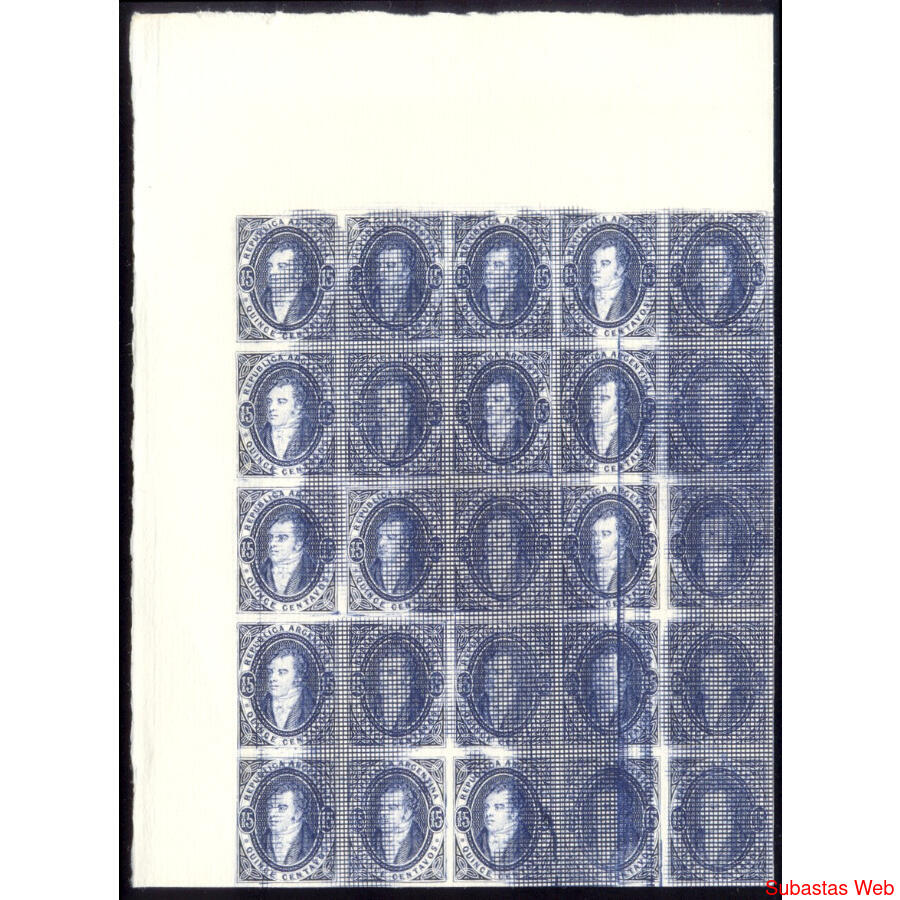 ARGENTINA GJ22 ESPECTACULAR CUARTO DE PLANCHA REIMP. PALEY!!