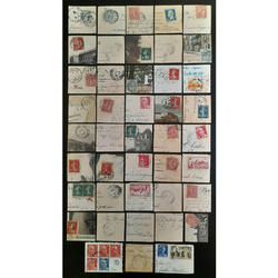 FRANCIA ANTIGUA LOTE DE ESQUINAS CON INTERESANTES MATASELLOS