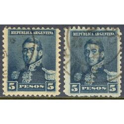 ARGENTINA GJ151 + 189 SAN MARTÍN FIL SOL GRANDE + SOL CHICO