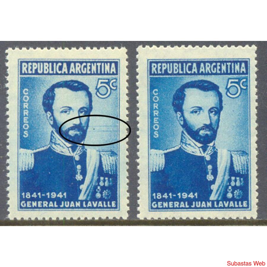 ARGENTINA GJ854b LAVALLE SELLO MINT VARIEDAD CATALOGADA $15