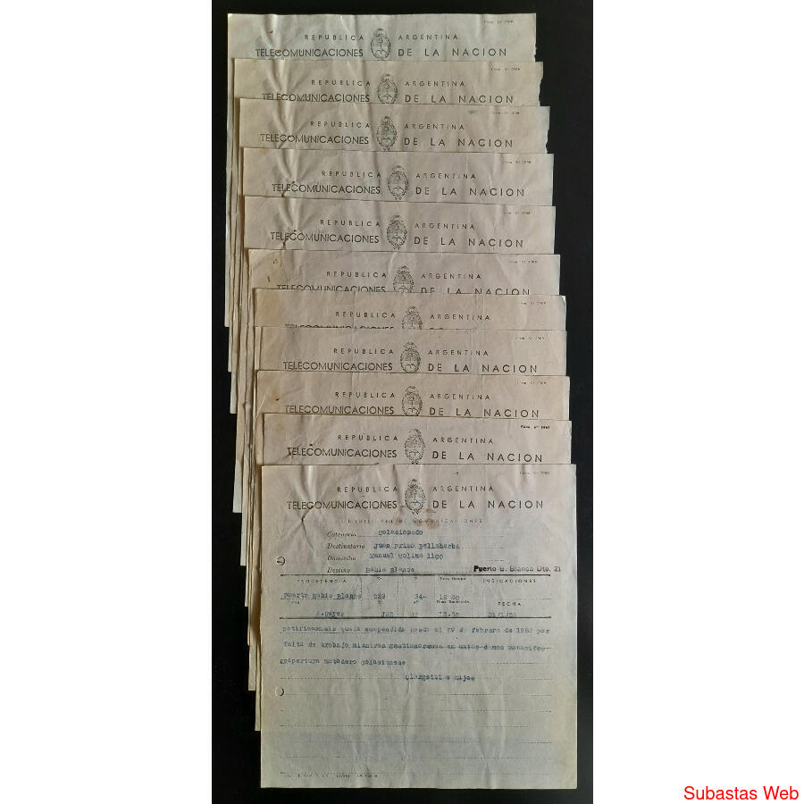 1952 ANTIGUOS TELEGRAMAS COLACIONADOS DE SUSPENSIÓN LABORAL
