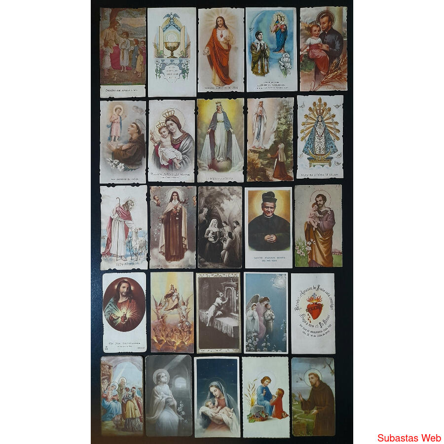 RELIGIÓN ESPECTACULAR LOTE DE 25 ANTIGUAS ESTAMPAS SANTAS @4