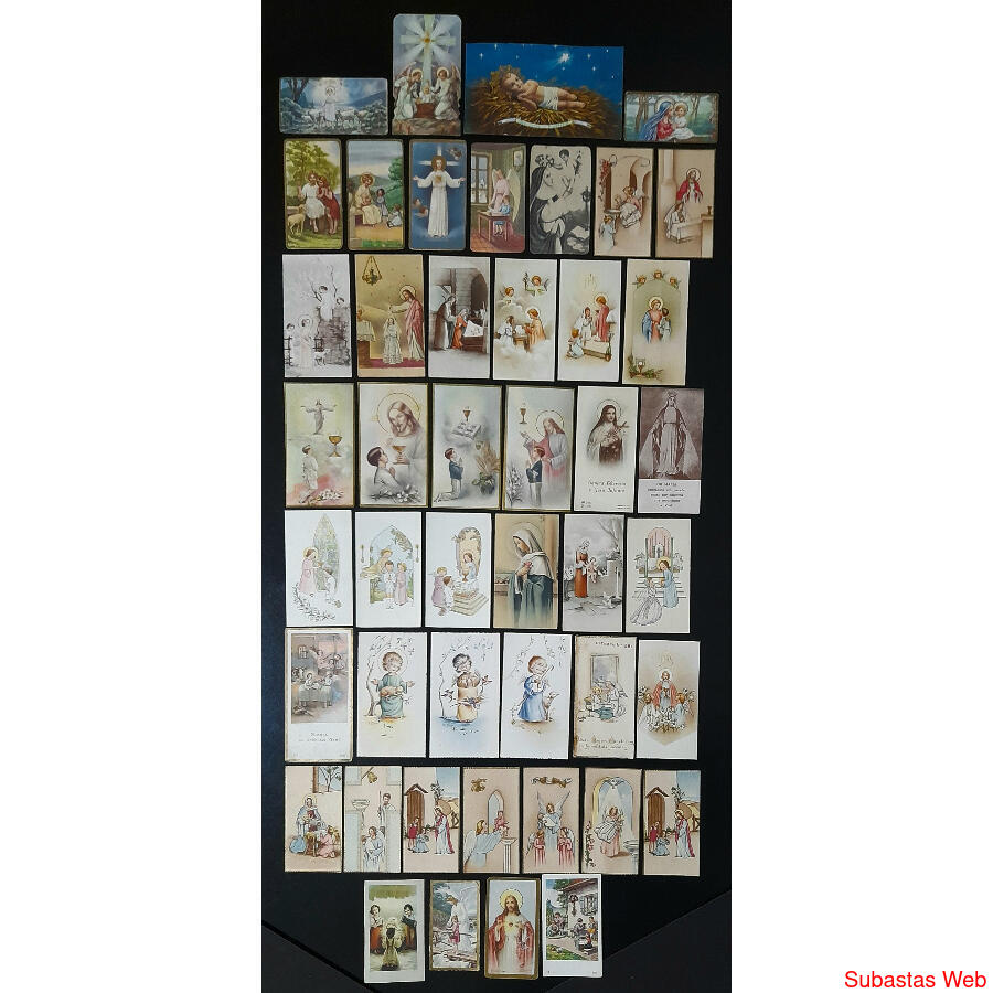 RELIGIÓN ESPECTACULAR LOTE DE 46 ANTIGUAS ESTAMPAS SANTAS @7