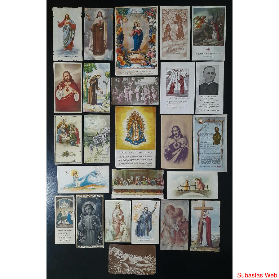 RELIGIÓN ESPECTACULAR LOTE DE 25 ANTIGUAS ESTAMPAS SANTAS @8