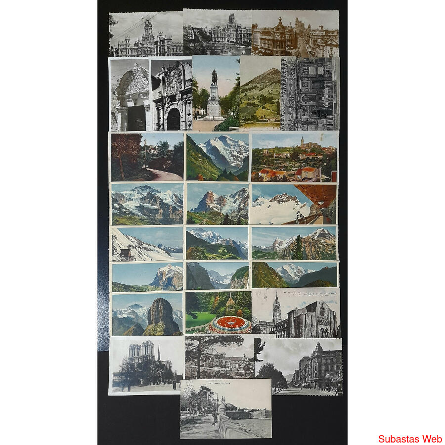 SUIZA, ESPAÑA, FRANCIA LOTE MIXTO DE 27 ANTIGUAS POSTALES!!!