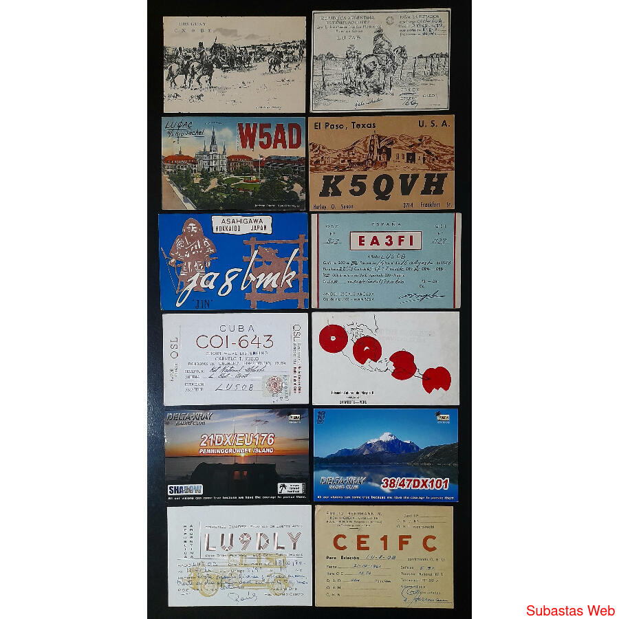 UNIVERSALES INTERESANTE LOTE TARJETAS DE RADIO AFICIONADOS