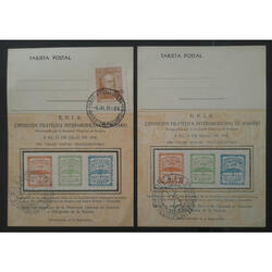 ARGENTINA 2 TARJETAS CONMEMORATIVAS EXPOSICIÓN EFIR 1941