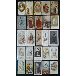 RELIGIÓN ESPECTACULAR LOTE DE 25 ANTIGUAS ESTAMPAS SANTAS @1